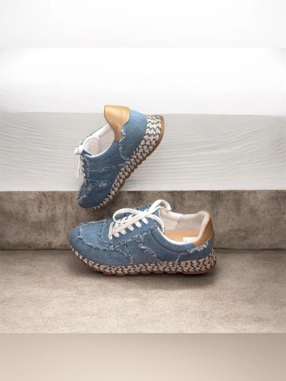 Dolce Vita Denim Fringe Sneakers